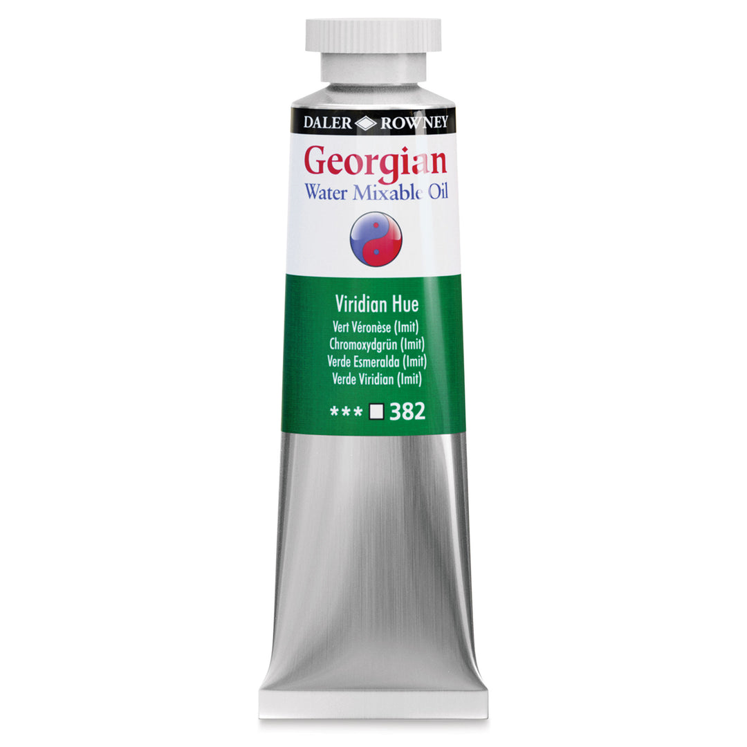 Daler-Rowney Georgian Water Mixable Oil - Tubo Da 37ml - Colore Viridian Hue - Olio Diluibile Con Acqua Per Artisti