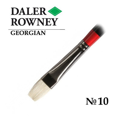 DALER & ROWNEY GEORGIAN HOG HAIR BRUSH SHORT FLAT G36 NO 10