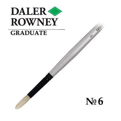 DALER & ROWNEY GRADUATE BRUSH HOG BRISTLE LONG HANDLE ROUND NO 6