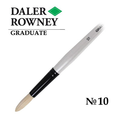DALER & ROWNEY GRADUATE BRUSH HOG BRISTLE LONG HANDLE ROUND NO 10