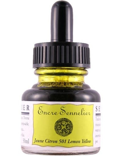 SENNELIER SHELLAC INK LEMON YELLOW 30 ML (501)