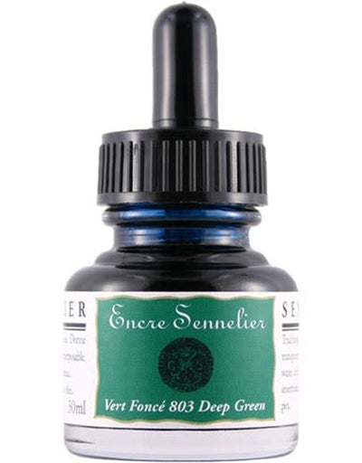 SENNELIER SHELLAC INK DEEP GREEN 30 ML (803)