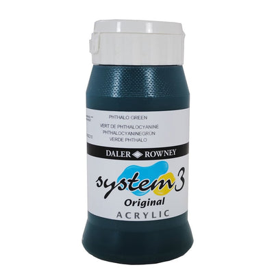 DALER & ROWNEY SYSTEM 3 ACRYLIC 500 ML PHTHALO GREEN 500361