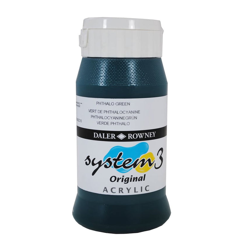 DALER & ROWNEY SYSTEM 3 ACRYLIC 500 ML PHTHALO GREEN 500361