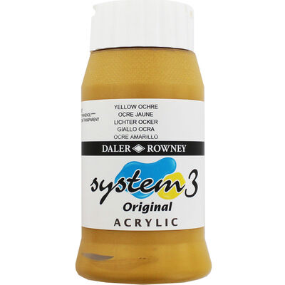 DALER & ROWNEY SYSTEM 3 ACRYLIC 500 ML YELLOW OCHRE 500663