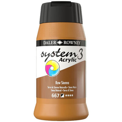 DALER & ROWNEY SYSTEM 3 ACRYLIC 500 ML RAW SIENNA 500667