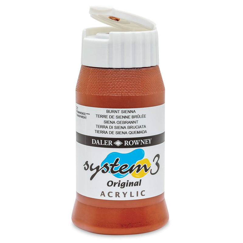 DALER & ROWNEY SYSTEM 3 ACRYLIC 500 ML BURNT SIENNA 500221