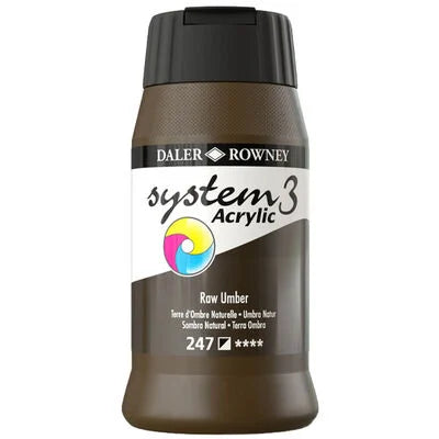 DALER & ROWNEY SYSTEM 3 ACRYLIC 500 ML RAW UMBER 500247
