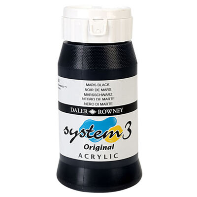 DALER & ROWNEY SYSTEM 3 ACRYLIC 500 ML MARS BLACK 500036