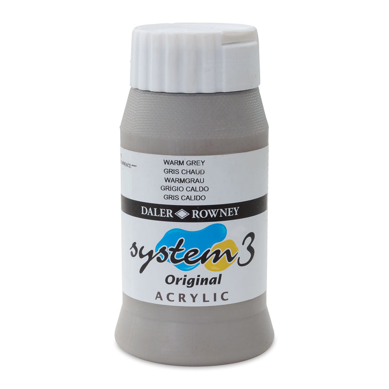 DALER & ROWNEY SYSTEM 3 ACRYLIC 500 ML WARM GREY 500078