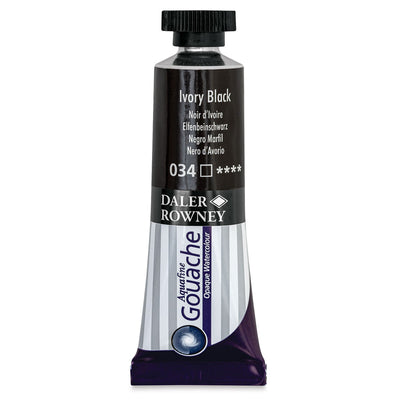 DALER & ROWNEY AQUAFINE GOUACHE IVORY BLACK 15 ML (136015034)