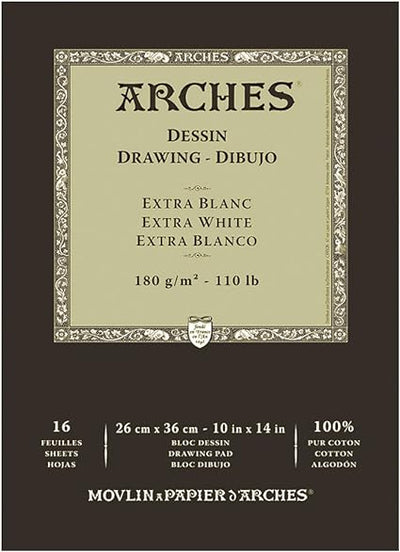 ARCHES DRAWING PAD 16 SHEETS 180G 10" X 14"