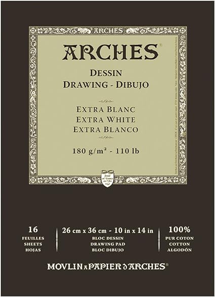 ARCHES DRAWING PAD 16 SHEETS 180G 10" X 14"