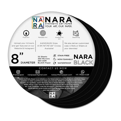 NARA BLACK PAPER FOR ALCOHOL INK 8" CIRCLE