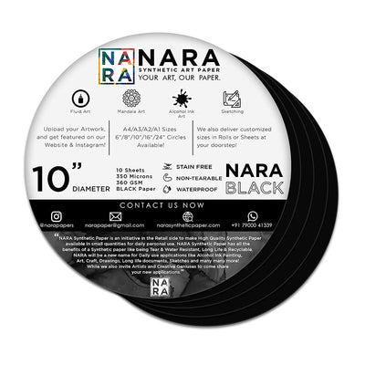 NARA BLACK PAPER FOR ALCOHOL INK 10" CIRCLE