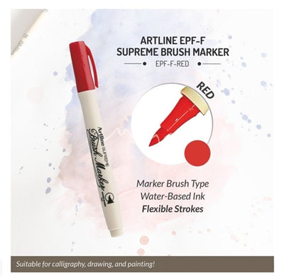 ARTLINE BRUSH TIP MARKER RED