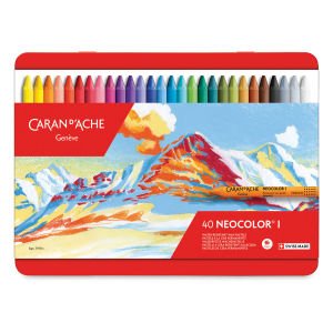 CARAN DACHE NEOCOLOUR I AQUARELLE PASTEL SET OF 40  (700.34)