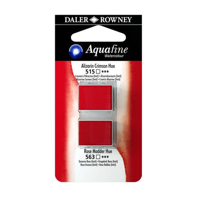 DALER & ROWNEY AQUAFINE 2 PC 1/2 PAN  ALIZARIN CRIMSON/ROSE MADDER HUE SET OF 2 (005)