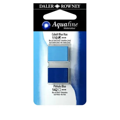 DALER & ROWNEY AQUAFINE 2 PC 1/2 PAN  COBALT BLUE HUE/PHTHALO BLUE SET OF 2 (012)