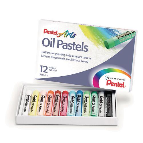 PENTEL ARTS OIL PASTEL SET OF 12 ASSORTED (PHN-12U)