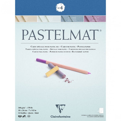 CLAIREFONTAINE PASTELMAT NO 4 12 SHEETS 4 CLRS  360 GSM 7" x 9.5" (96110C)