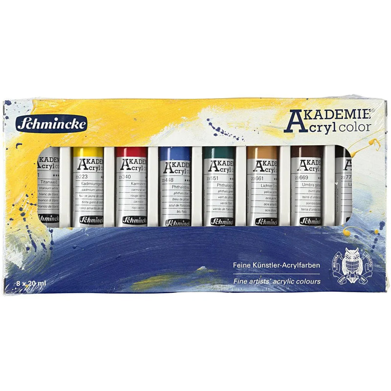 SCHMINCKE AKADEMIE ACRYLIC COLOUR SET OF 8 X 20 ML