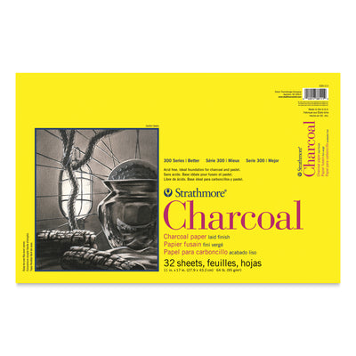 STRATHMORE CHARCOAL PADS LAID 32 SHEETS SR 300 95 GSM 27.9 x 43.2 CM (P330-111-1)