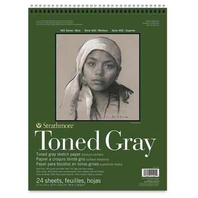 STRATHMORE SKETCH PADS TONED GRAY 24 SHEETS SR 400 118 GSM 27.9 x 35.5 CM (P412-111-4)
