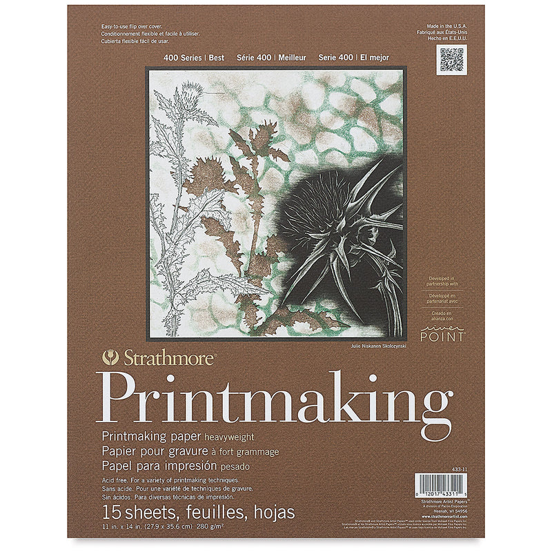 STRATHMORE HEAVYWEIGHT PRINTMAKING PADS 15 SHEETS SR 400 280 GSM 27.9 x 35.6 CM (P433-11)