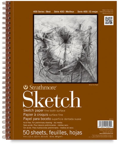 STRATHMORE SKETCH PAD 50 SHEETS SR 400 89 GSM 22.86 x 30.48CM (P455-9-1)