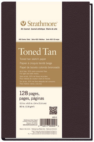STRATHMORE HARDBOUND BOOKS TONED GRAY 128 SHEETS CM SR 400 118 GSM 21.6 x 27.9 CM (P469-108-4)