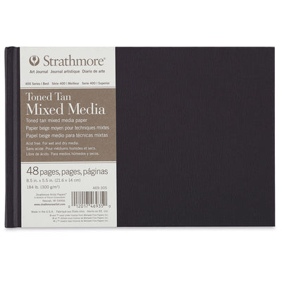 STRATHMORE TONED  MIXED MEDIA HB TONED TAN 48 SHEETS SR 400 300 GSM 21.6 x 14 CM (P469-305)