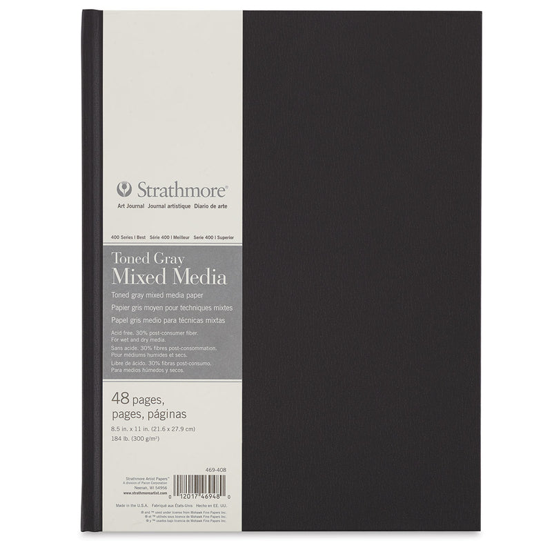 STRATHMORE TONED MIXED MEDIA HB TONED GRAY 48 SHEETS CM SR 400 300 GSM 21.6 x 27.9 CM (P469-408)