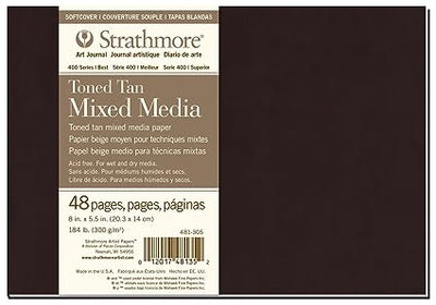 STRATHMORE TONED MEDIA SOFT BOOKS TONED TAN 48 SHEETS SR 400 300 GSM 14 x 20.3 CM (P481-305)