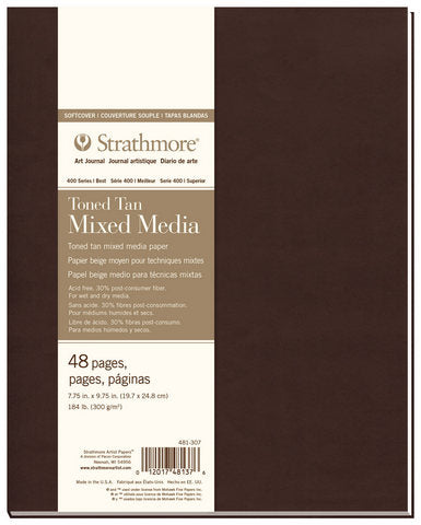 STRATHMORE TONED MIXED MEDIA SOFT TONED TAN 48 SHEETS SR 400 300 GSM 19.7 x 24.8 CM (P481-307)