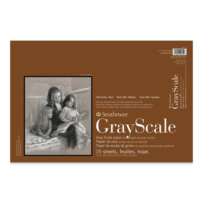 STRATHMORE GREY SCALE PADS 15 SHEETS SR 400 216 GSM 30.5 x 45.72 CM (P4400-12-1)
