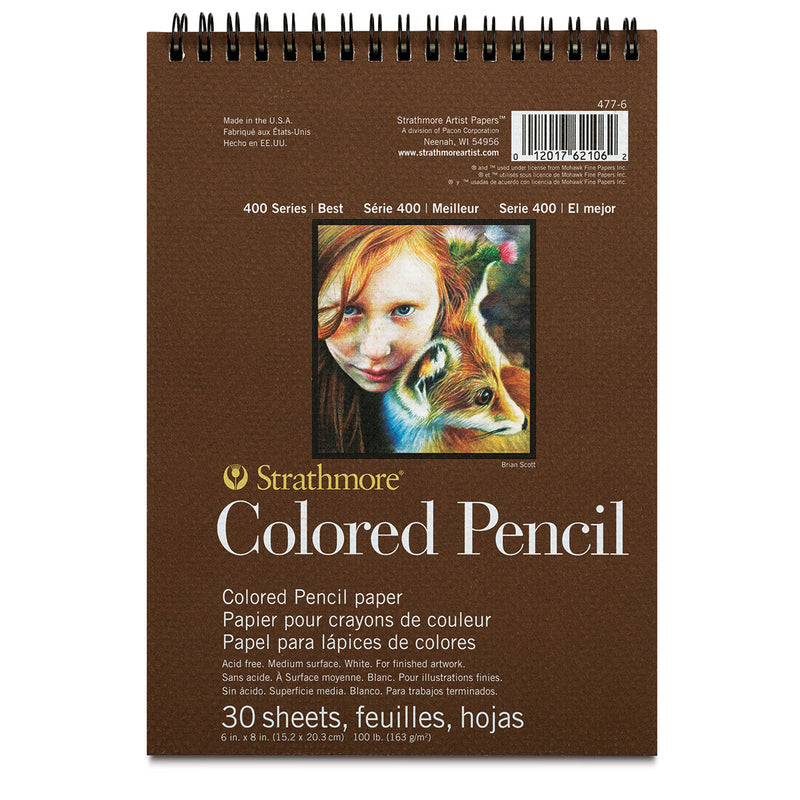 STRATHMORE COLORED PENCIL PAD 30 SHEETS SR 400 163 GSM 15.24 x 20.32CM (P477-6)