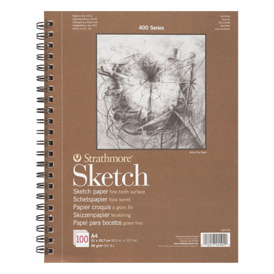 STRATHMORE SKETCH PADS FINE TOOTH 100 SHEETS SR 400 89 GSM 21 x 29.7 CM (P455-94-4)