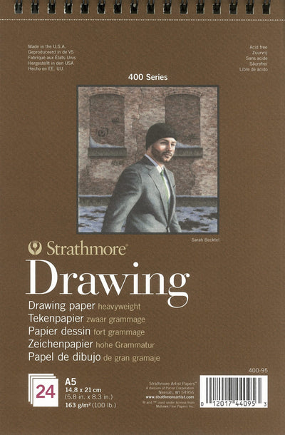 STRATHMORE DRAWING PADS MEDIUM SURFACE 24 SHEETS SR 400 163 GSM 14.8 x 21 CM (P400-95-4)