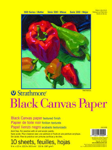 STRATHMORE BLACK CANVAS PAD 10 SHEETS 187 GSM SIZE-30.5 X 40.6 CM SR 300 (P310-212-1)