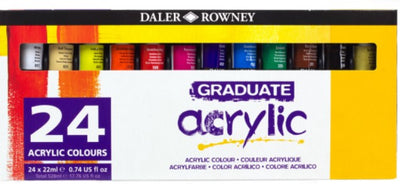 DALER & ROWNEY SYSTEM 3 ACRYLIC COLOUR SET 24 X 22 ML