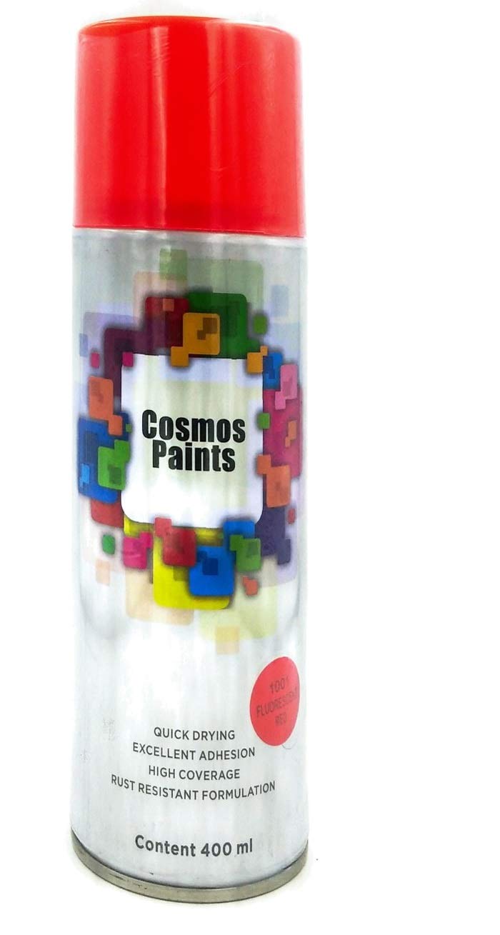 COSMOS ACRYLIC SPRAY PAINT 400 ML FLOURESCENT RED 1001