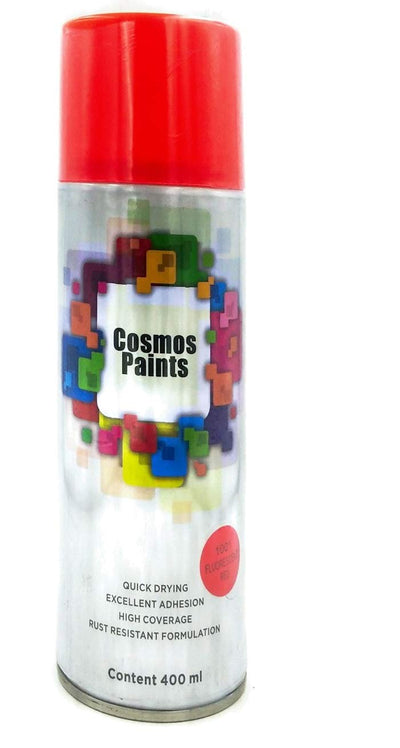COSMOS ACRYLIC SPRAY PAINT 400 ML FLOURESCENT SUNRED 1008