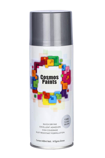 COSMOS ACRYLIC SPRAY PAINT 400 ML FLASH SILVER 1580