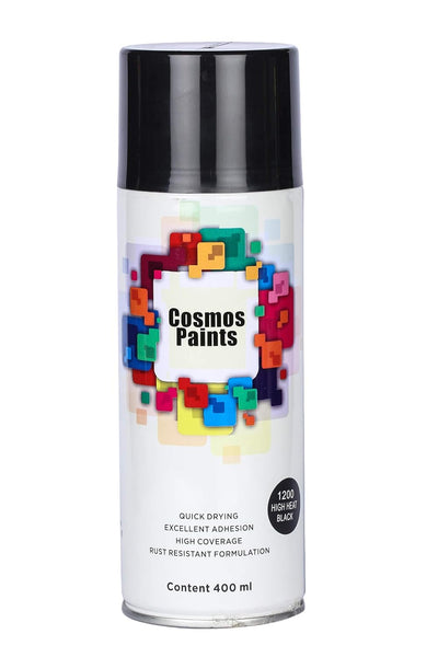 COSMOS ACRYLIC SPRAY PAINT 400 ML HIGH HEAT BLACK 1200