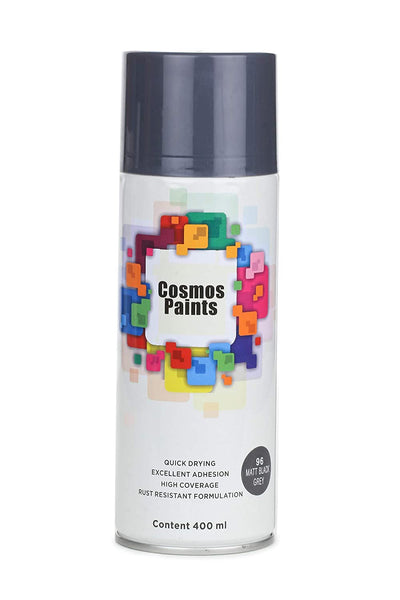 COSMOS ACRYLIC SPRAY PAINT 400 ML MATT BLACK GREY 96