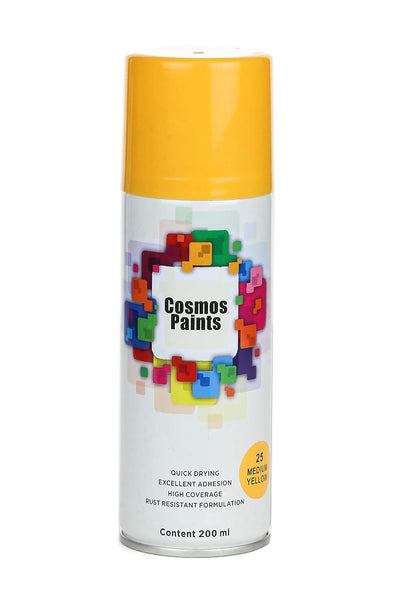 COSMOS ACRYLIC SPRAY PAINT 400 ML MEDIUM YELLOW 25