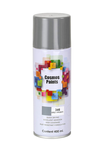 COSMOS ACRYLIC SPRAY PAINT 400 ML PLASTIC PRIMER GREY