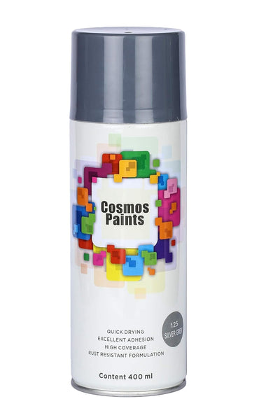 COSMOS ACRYLIC SPRAY PAINT 400 ML SILVER GREY 125