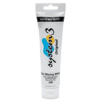 DALER & ROWNEY SYSTEM 3 ACRYLIC 150 ML ZINC MIX WHITE 150006